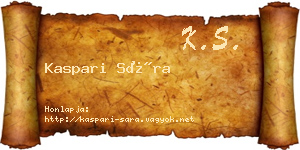 Kaspari Sára névjegykártya